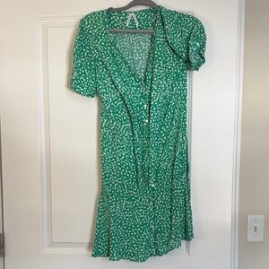 Seraphine Green and White Floral Midi Dress